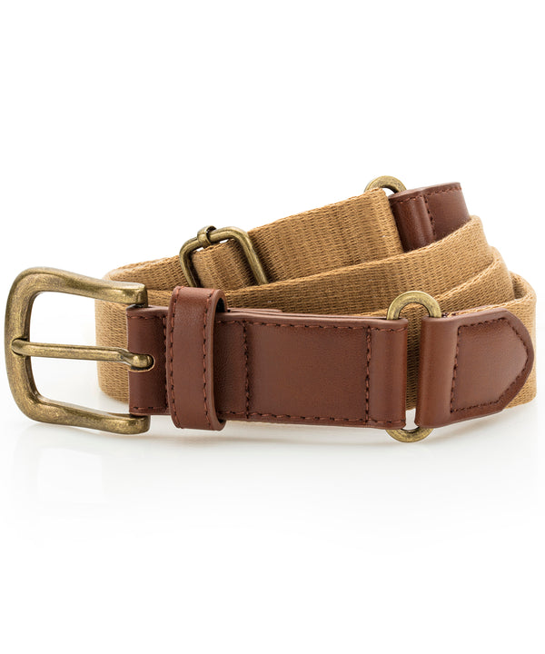 Asquith & Fox Faux Leather and Canvas Belt - Camel