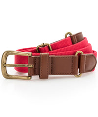 Asquith & Fox Faux Leather and Canvas Belt - Cherry Red