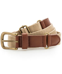 Asquith & Fox Faux Leather and Canvas Belt - Khaki