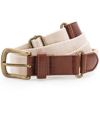 Asquith & Fox Faux Leather and Canvas Belt - Natural