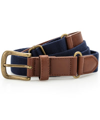 Asquith & Fox Faux Leather and Canvas Belt - Navy
