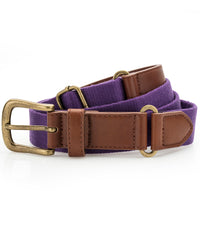 Asquith & Fox Faux Leather and Canvas Belt - Purple