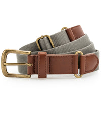 Asquith & Fox Faux Leather and Canvas Belt - Slate