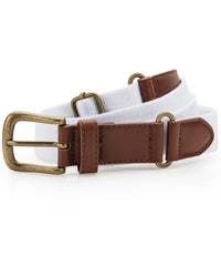 Asquith & Fox Faux Leather and Canvas Belt - White