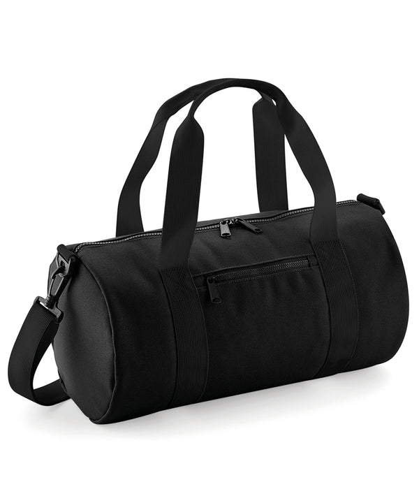 BagBase Mini Barrel Bag - Black/Black