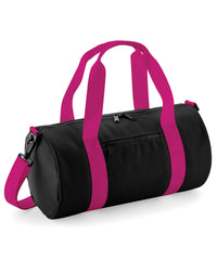 BagBase Mini Barrel Bag - Black/Fuchsia