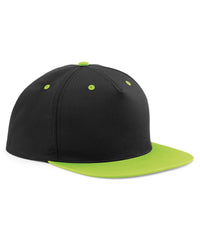 Beechfield 5-panel Contrast Snapback - Black/Lime Green