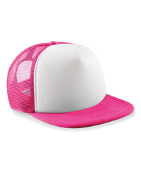 Beechfield Junior Vintage Snapback Trucker - Fuchsia/White
