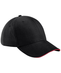 Beechfield Athleisure 6-panel Cap - Black/Classic Red