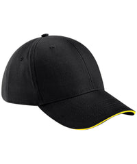 Beechfield Athleisure 6-panel Cap - Black/Yellow