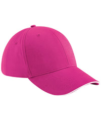 Beechfield Athleisure 6-panel Cap - Fuchsia/White