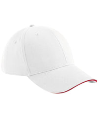 Beechfield Athleisure 6-panel Cap - White/Classic Red