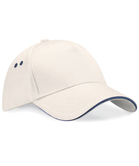 Beechfield Ultimate 5-panel Cap - Sandwich Peak - Putty/French Navy