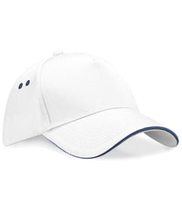 Beechfield Ultimate 5-panel Cap - Sandwich Peak - White/French Navy