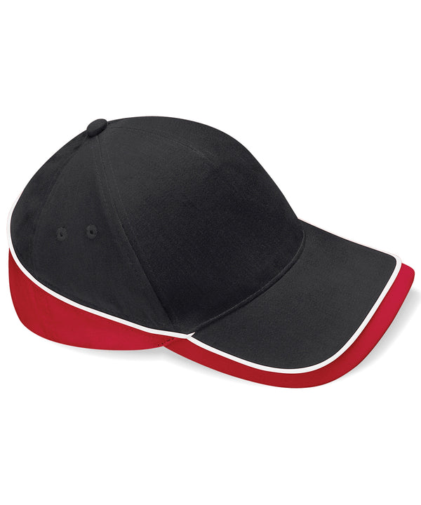 Beechfield Teamwear Competition Cap - Black/Classic Red/White