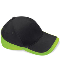 Beechfield Teamwear Competition Cap - Black/Lime Green