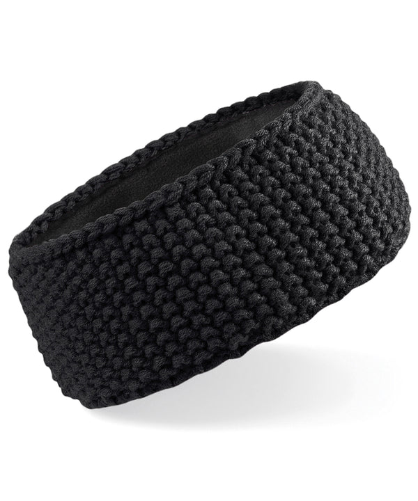 Beechfield Slopeside Waffle Headband - Black
