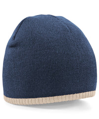 Beechfield Two-tone Pull-on Beanie - French Navy/Stone