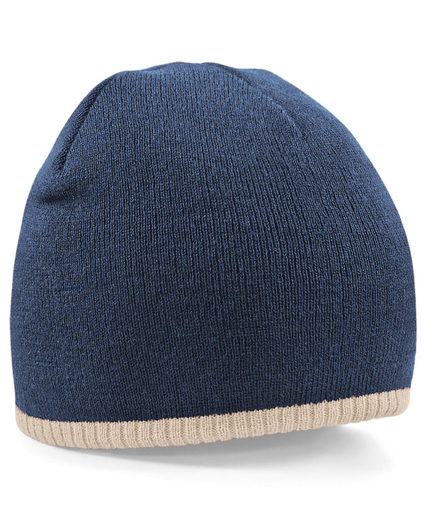 Beechfield Two-tone Pull-on Beanie - French Navy/Stone