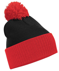 Beechfield Snowstar® Two-tone Beanie - Black/Bright Red