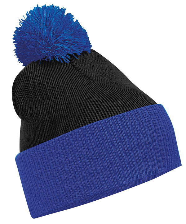 Beechfield Snowstar® Two-tone Beanie - Black/Bright Royal