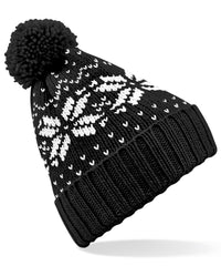 Beechfield Fair Isle Snowstar® Beanie - Black/White