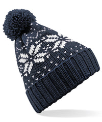 Beechfield Fair Isle Snowstar® Beanie - French Navy/White