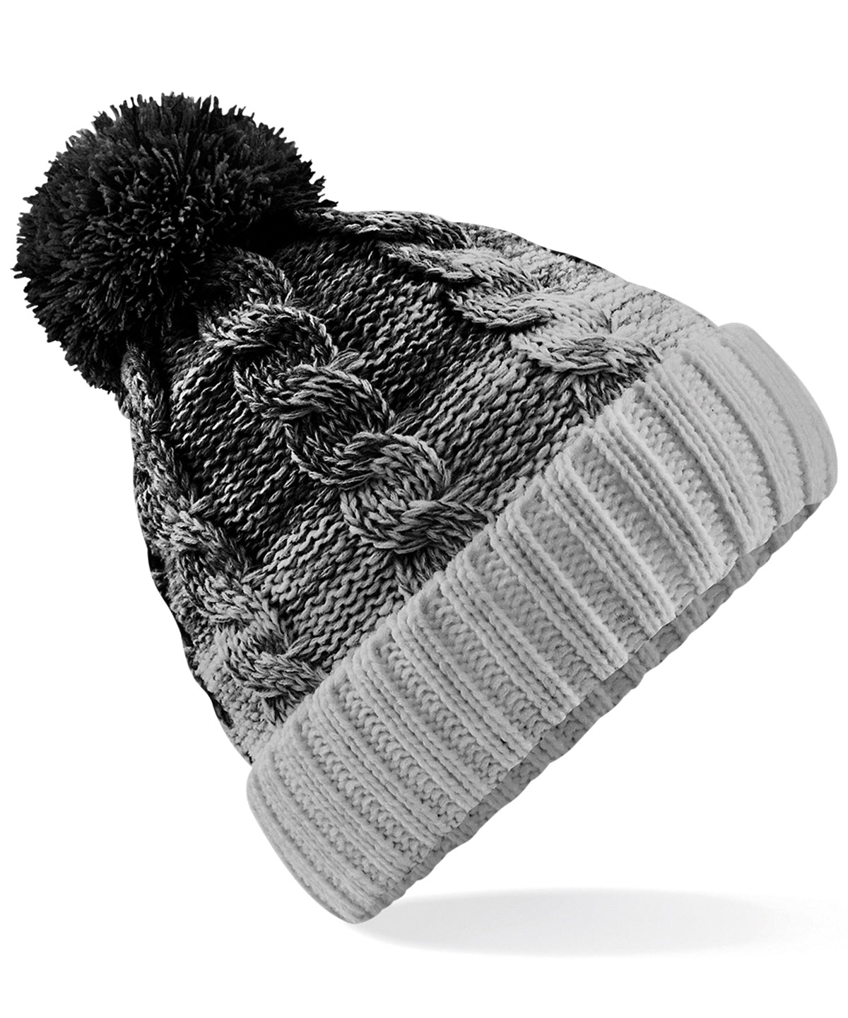 Beechfield Ombré Beanie - Black/Light Grey