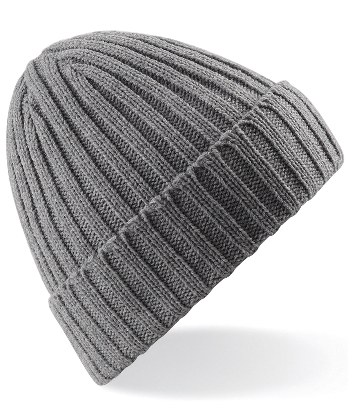 Beechfield Chunky Ribbed Beanie - Heather Grey