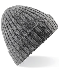 Beechfield Chunky Ribbed Beanie - Heather Grey