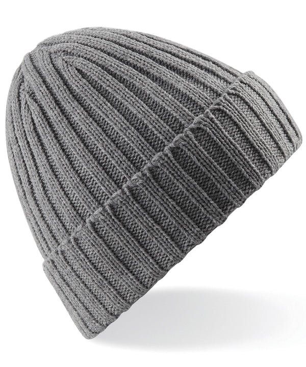 Beechfield Chunky Ribbed Beanie - Heather Grey