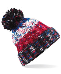 Beechfield Corkscrew Pom Pom Beanie - Black Jacks