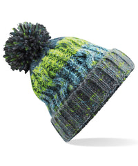Beechfield Corkscrew Pom Pom Beanie - Electric Grey