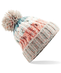 Beechfield Corkscrew Pom Pom Beanie - Milkshake Mix