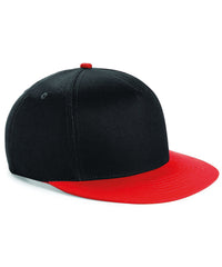Beechfield Youth Snapback - Black/Bright Red
