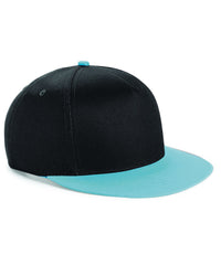 Beechfield Youth Snapback - Black/Surf Blue