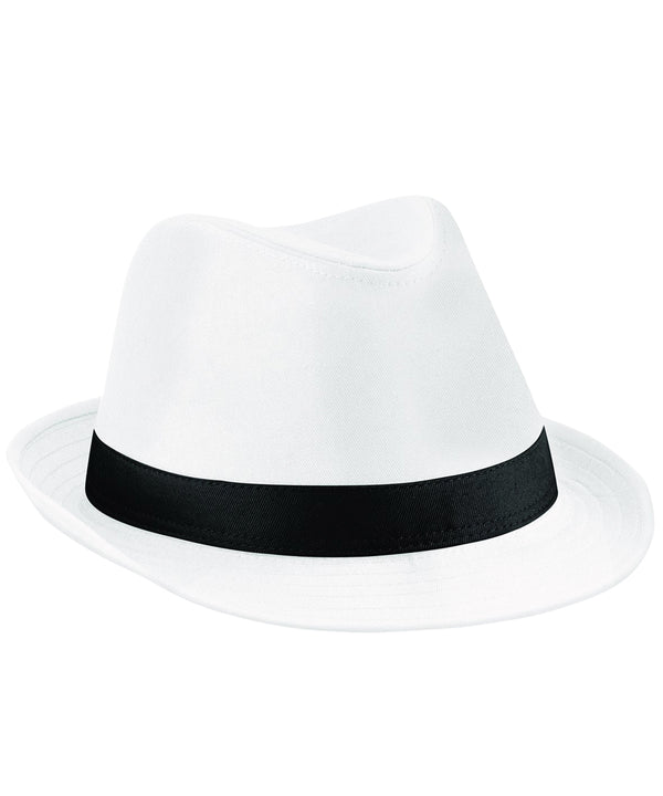 Beechfield Fedora - White/Black