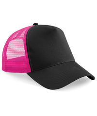 Beechfield Snapback Trucker - Black/Fuchsia