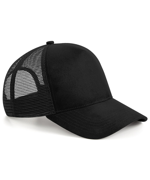 Beechfield Suede Snapback Trucker - Black