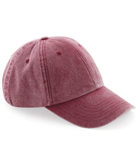 Beechfield Low-profile Vintage Cap - Vintage Red
