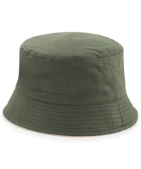 Beechfield Reversible Bucket Hat - Olive Green/Stone