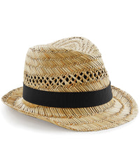 Beechfield Straw Summer Trilby - Natural