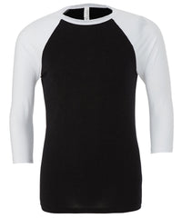 Bella Canvas Unisex Triblend ¾ Sleeve Baseball T-shirt - Black/White