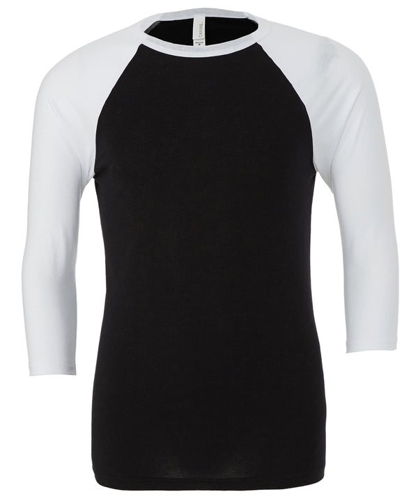 Bella Canvas Unisex Triblend ¾ Sleeve Baseball T-shirt - Black/White