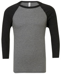 Bella Canvas Unisex Triblend ¾ Sleeve Baseball T-shirt - Deep Heather/Black