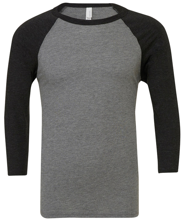 Bella Canvas Unisex Triblend ¾ Sleeve Baseball T-shirt - Deep Heather/Black
