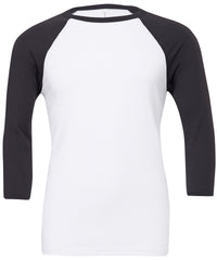 Bella Canvas Unisex Triblend ¾ Sleeve Baseball T-shirt - White/Dark Grey