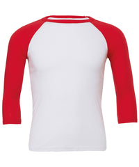 Bella Canvas Unisex Triblend ¾ Sleeve Baseball T-shirt - White/Red