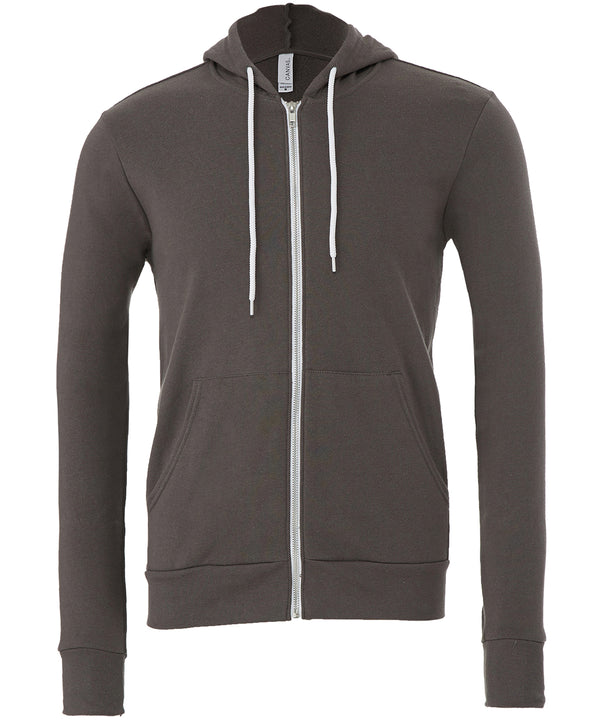 Bella Canvas Unisex Polycotton Fleece Full-zip Hoodie - Asphalt