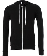 Bella Canvas Unisex Polycotton Fleece Full-zip Hoodie - Black